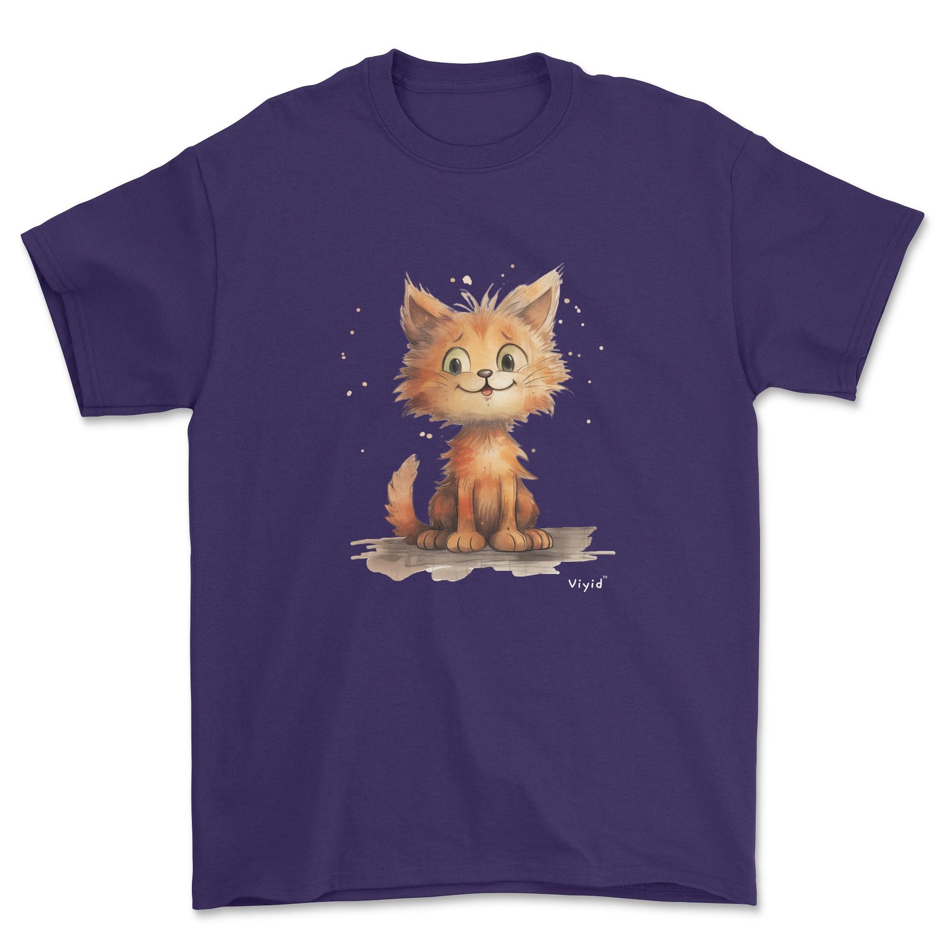 orange persian cat youth t-shirt purple