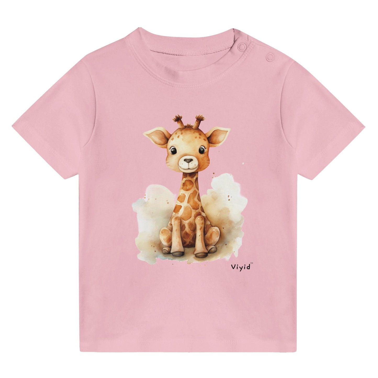 baby giraffe toddler t-shirt pink