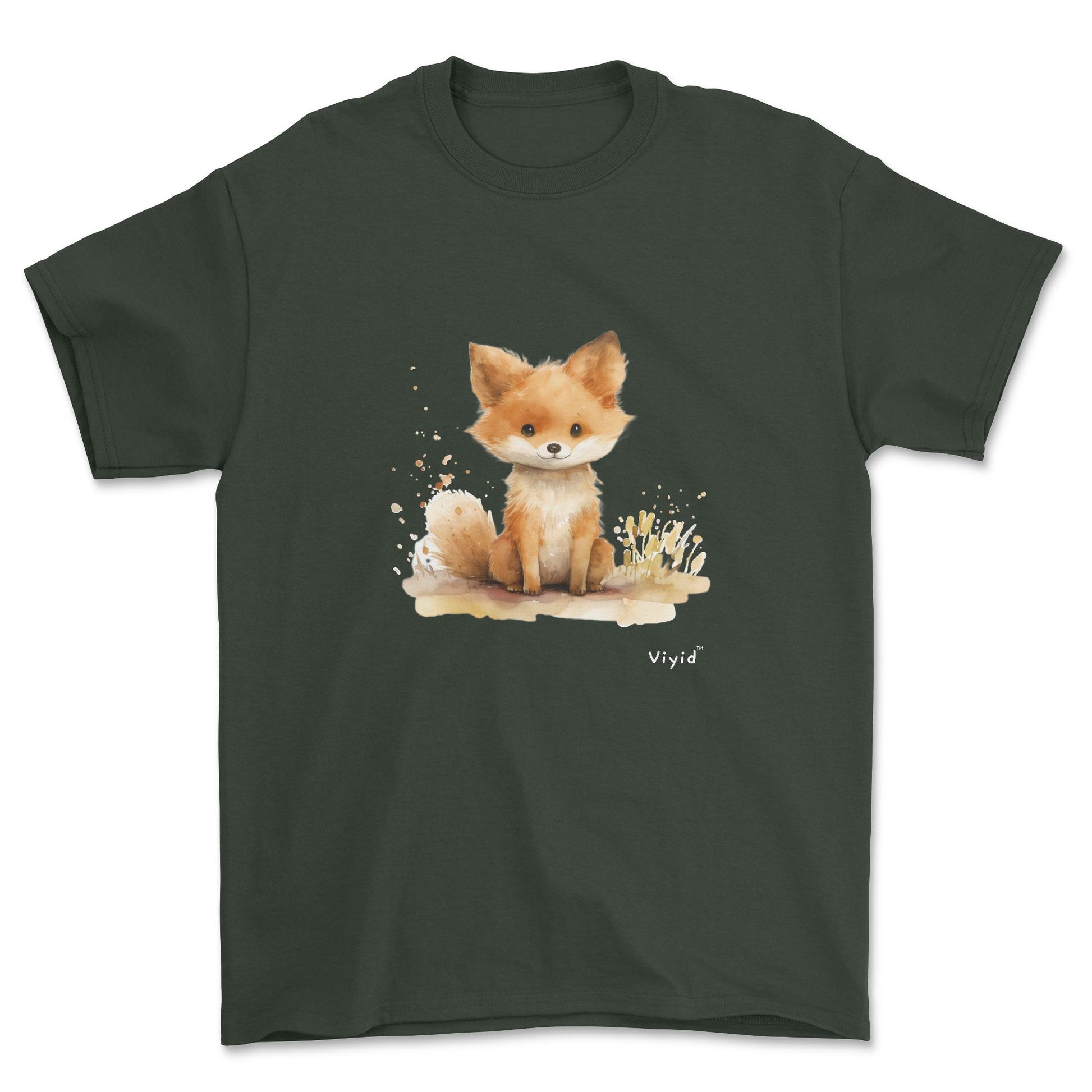 baby fox adult t-shirt forest green