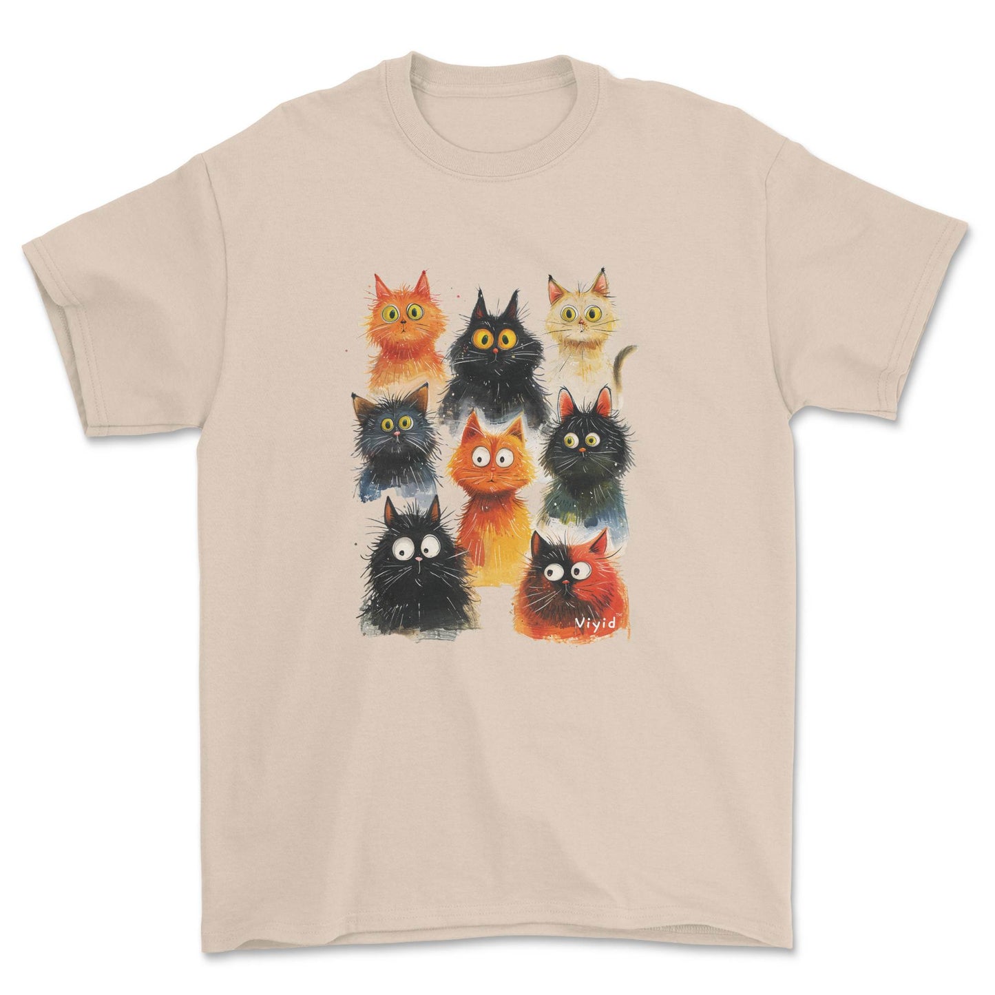 funky cats adult t-shirt sand