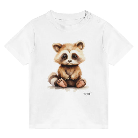 fluffy raccoon baby t-shirt white