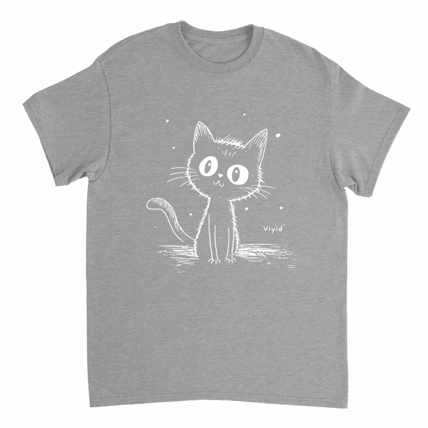 cat sketch youth t-shirt sports grey