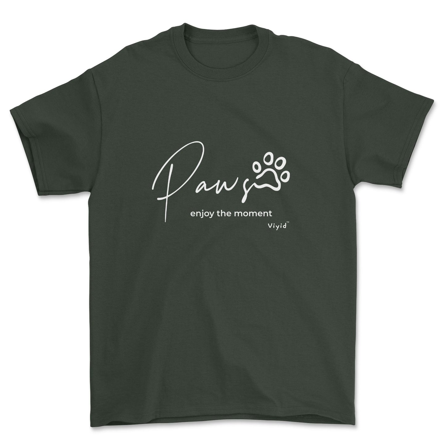 paws enjoy the moment youth t-shirt forest green