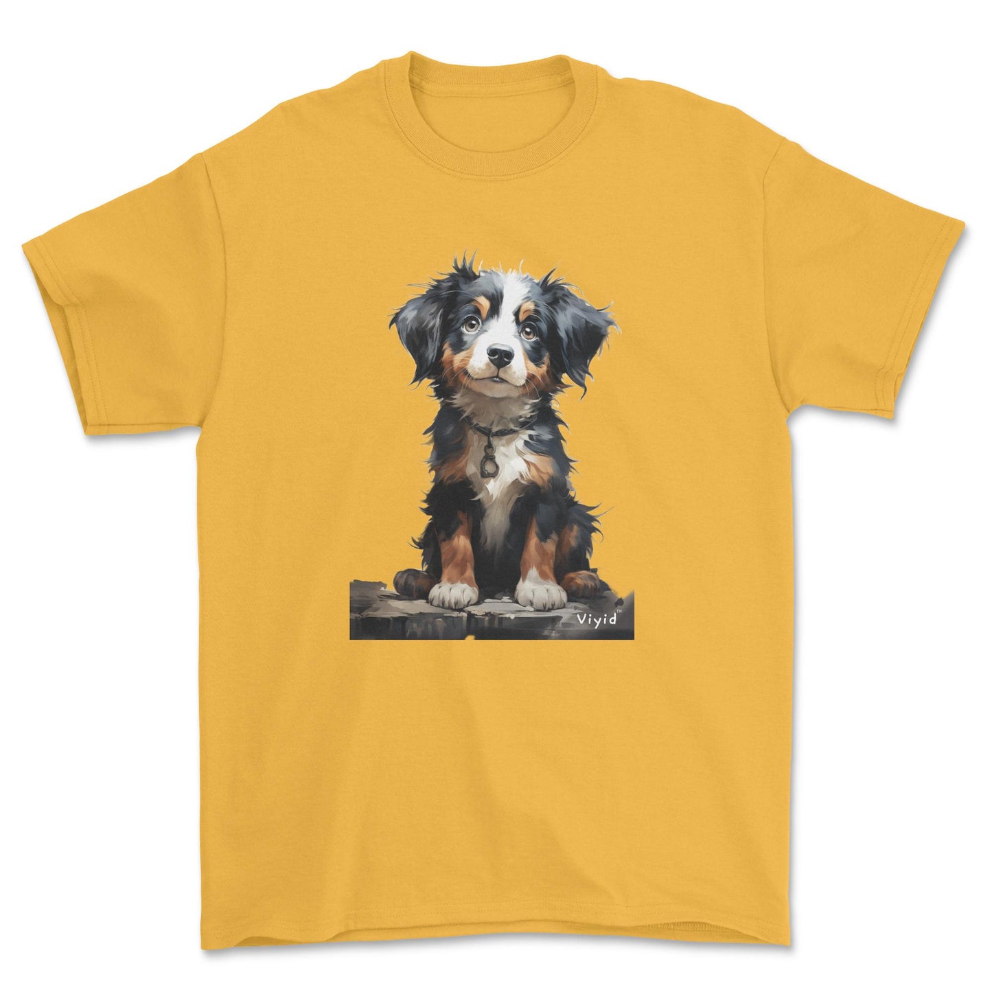 baby Bernese Mountain Dog adult t-shirt gold