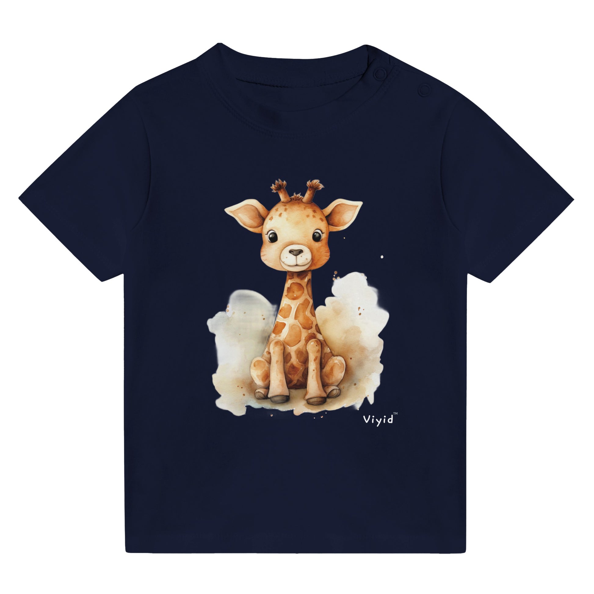baby giraffe toddler t-shirt navy