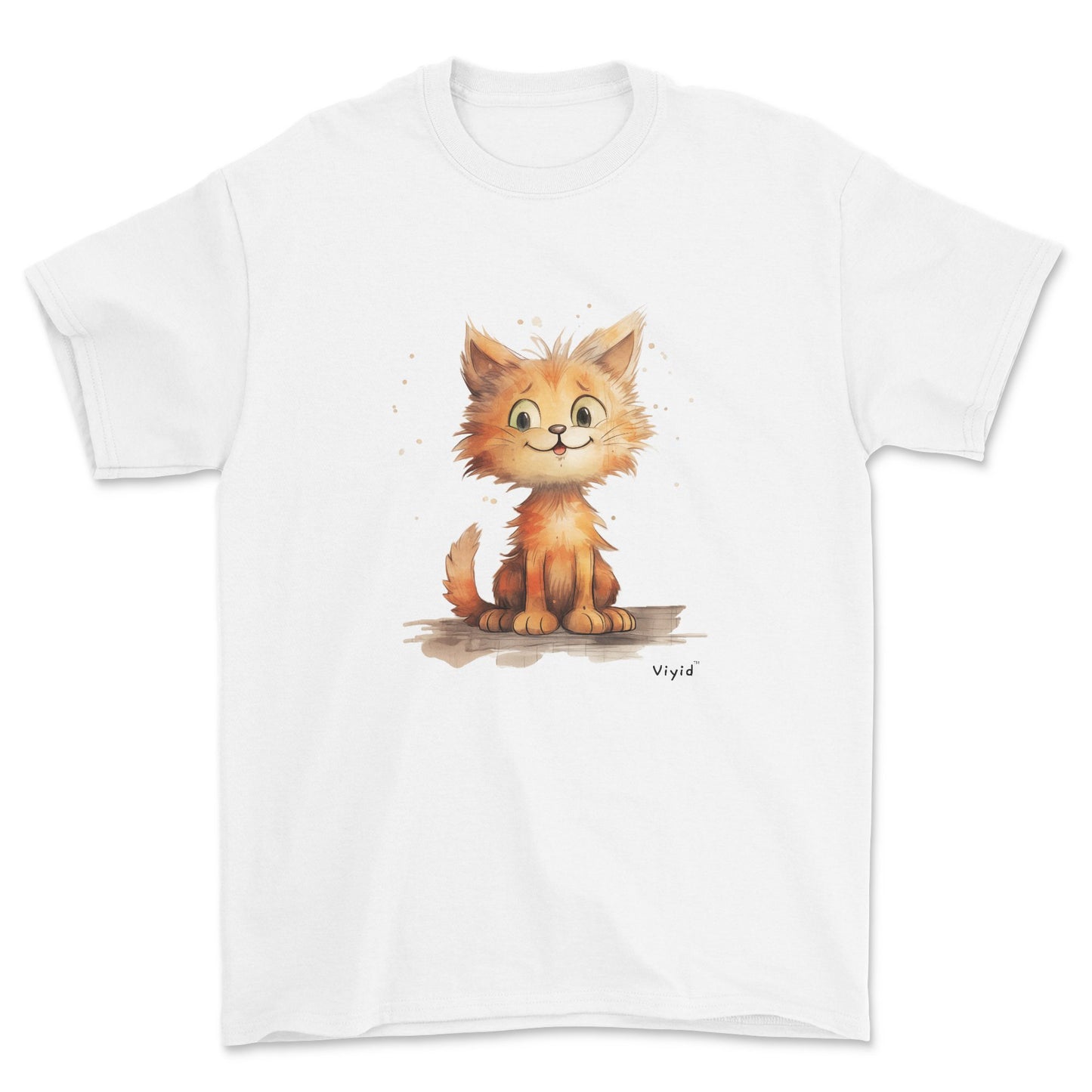 orange persian cat youth t-shirt white