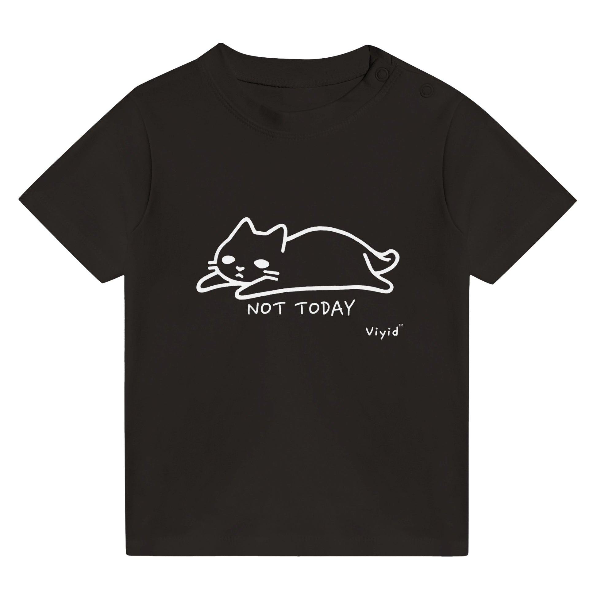 cat doodle not today baby t-shirt black