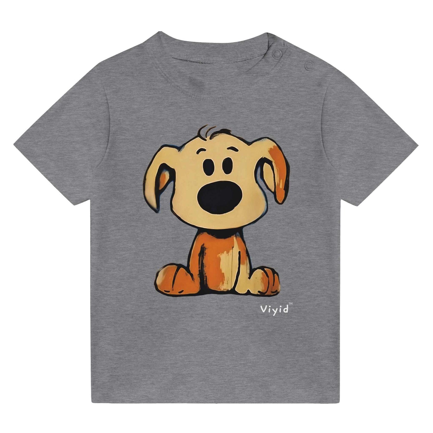 beagle cartoon dog baby t-shirt heather gray