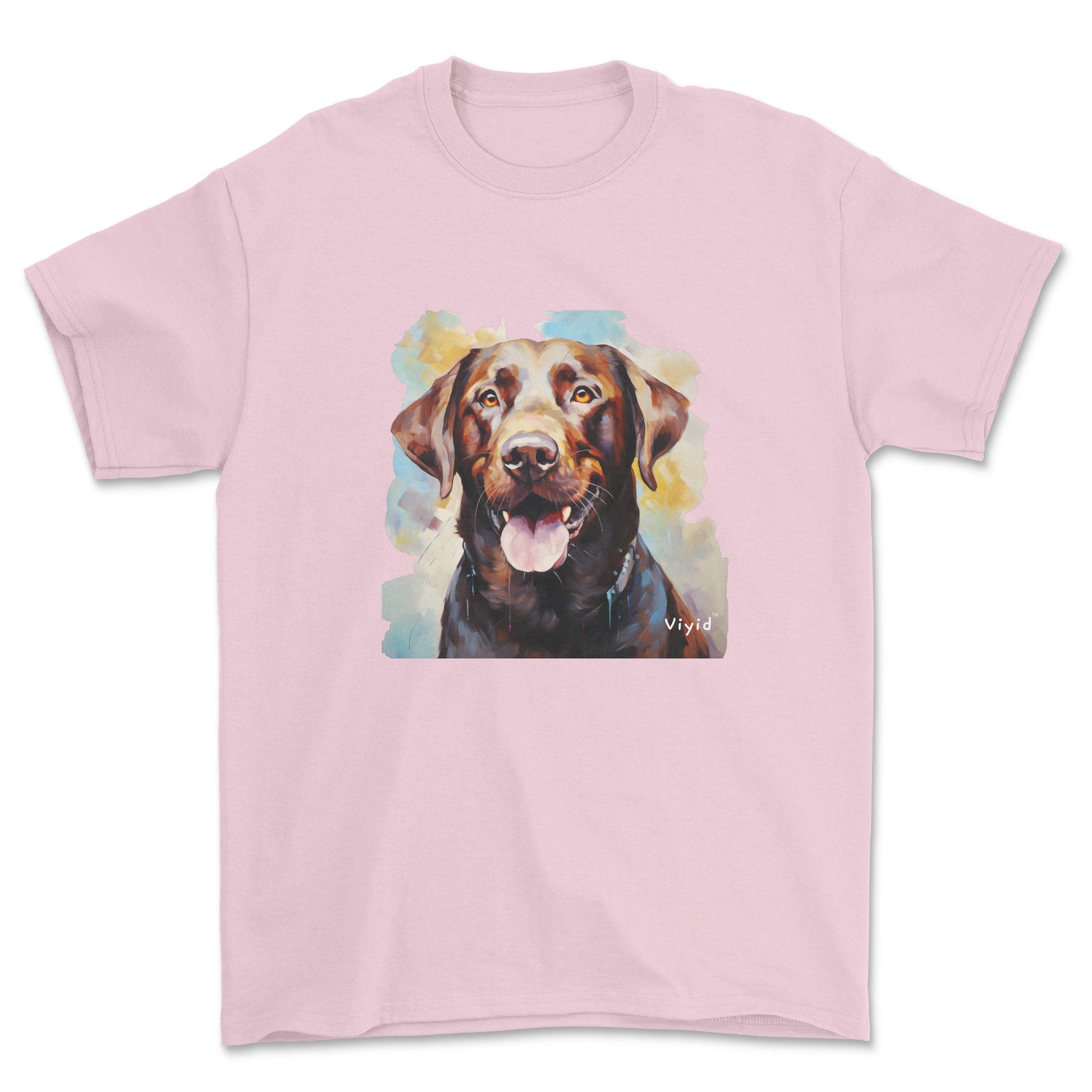 chocolate Labrador Retriever youth t-shirt light pink