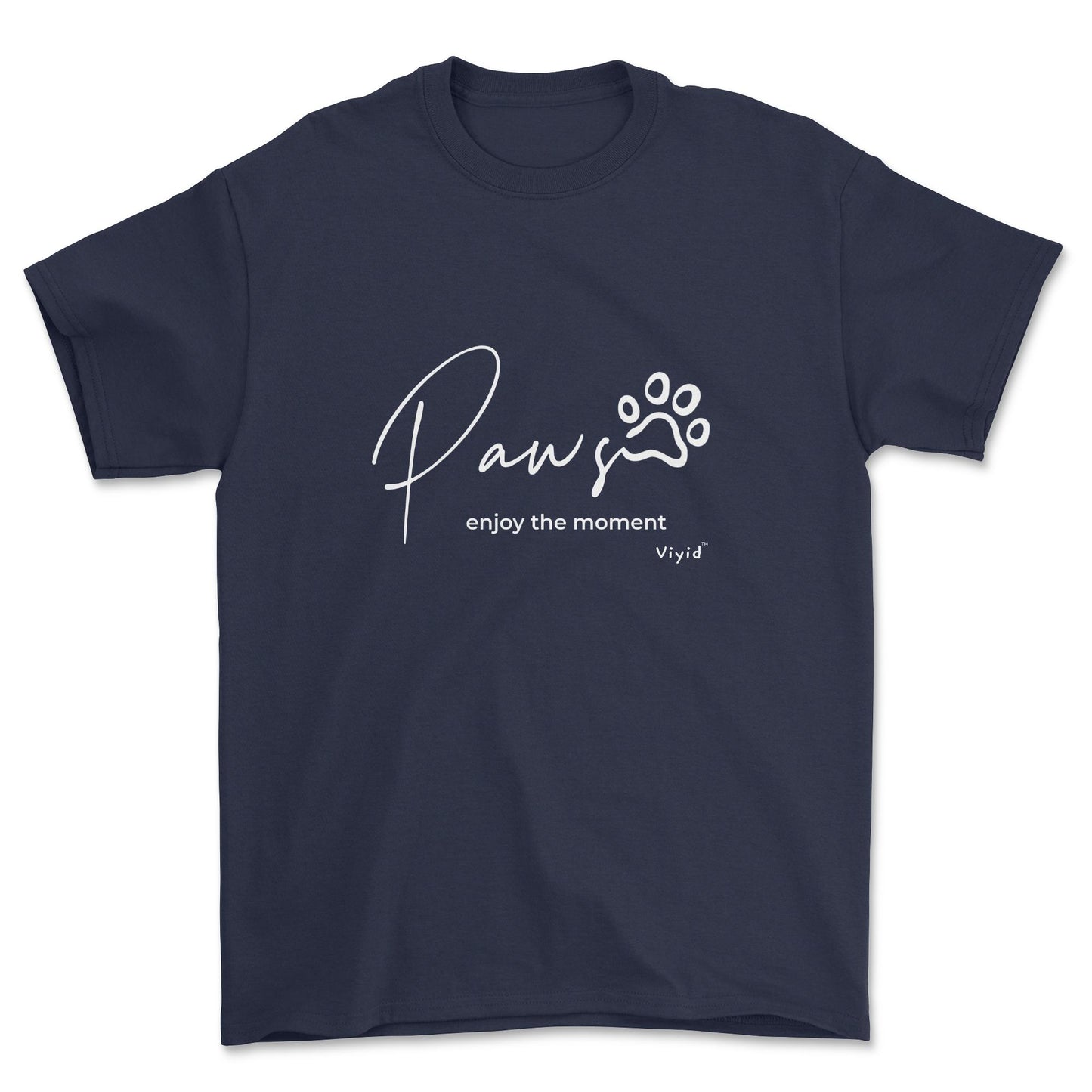 paws enjoy the moment youth t-shirt navy