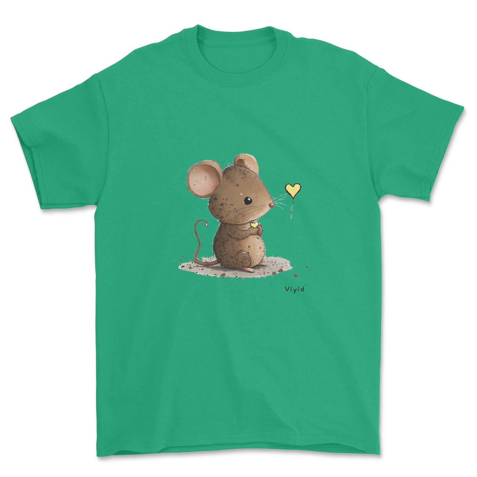 mouse with yellow heart adult t-shirt irish green