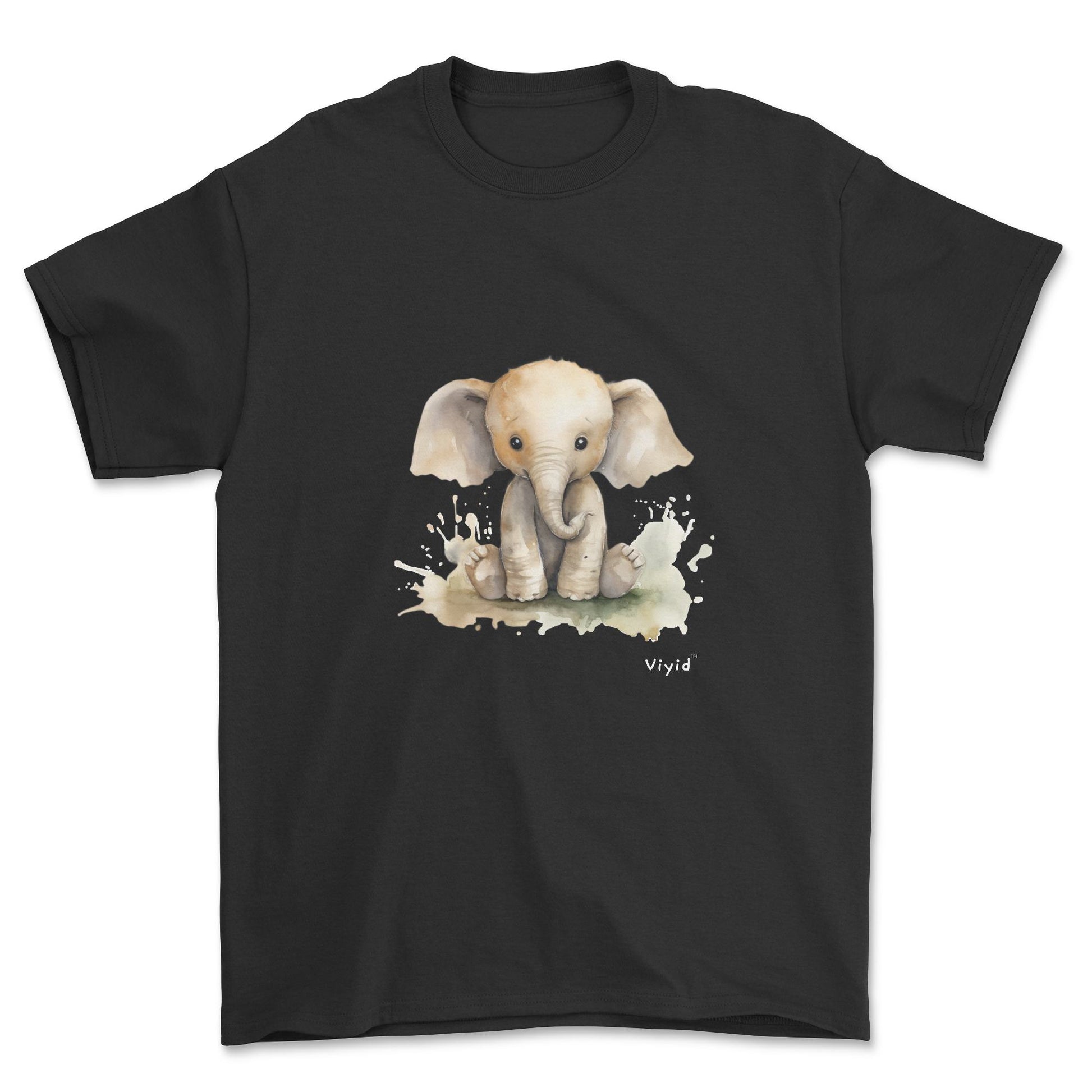 baby elephant adult t-shirt black
