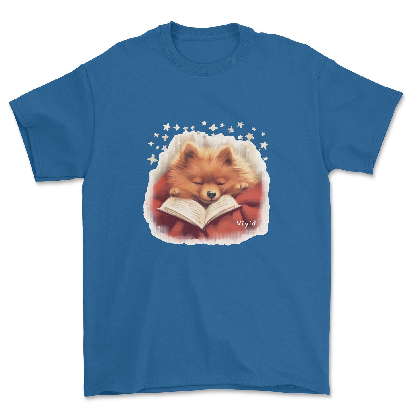 sleeping Pomeranian adult t-shirt royal
