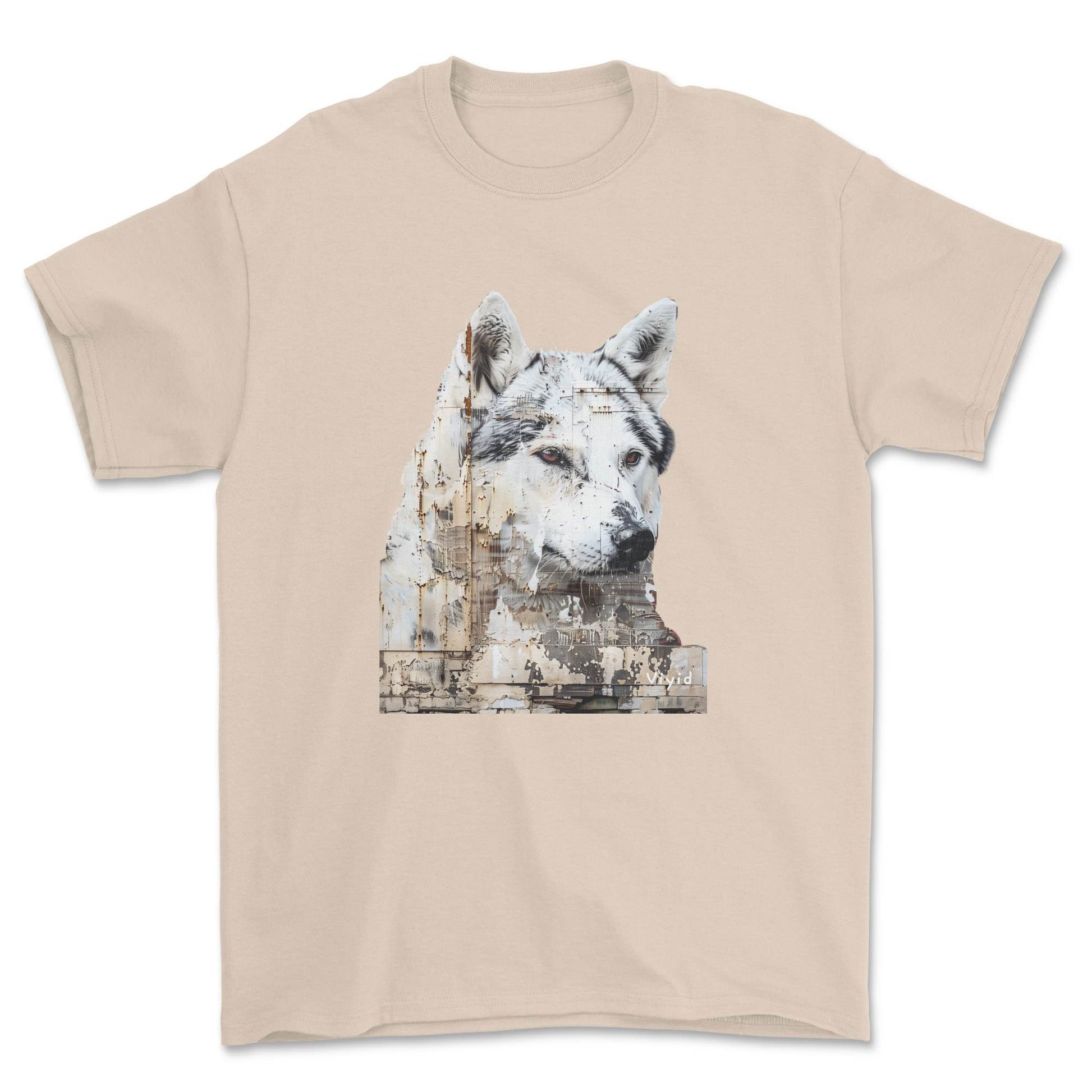 Siberian Husky adult t-shirt sand