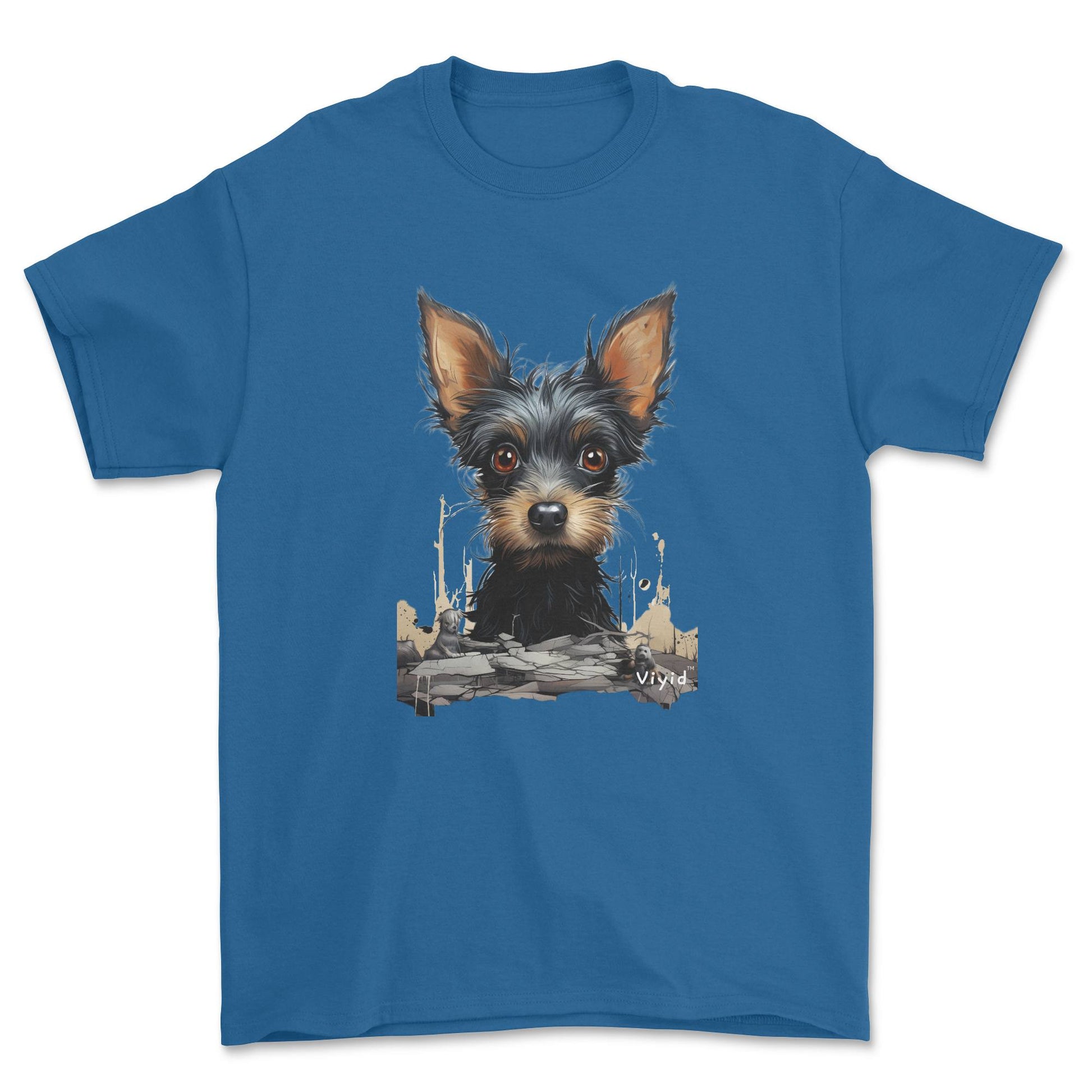 black Yorkshire Terrier drawing youth t-shirt royal