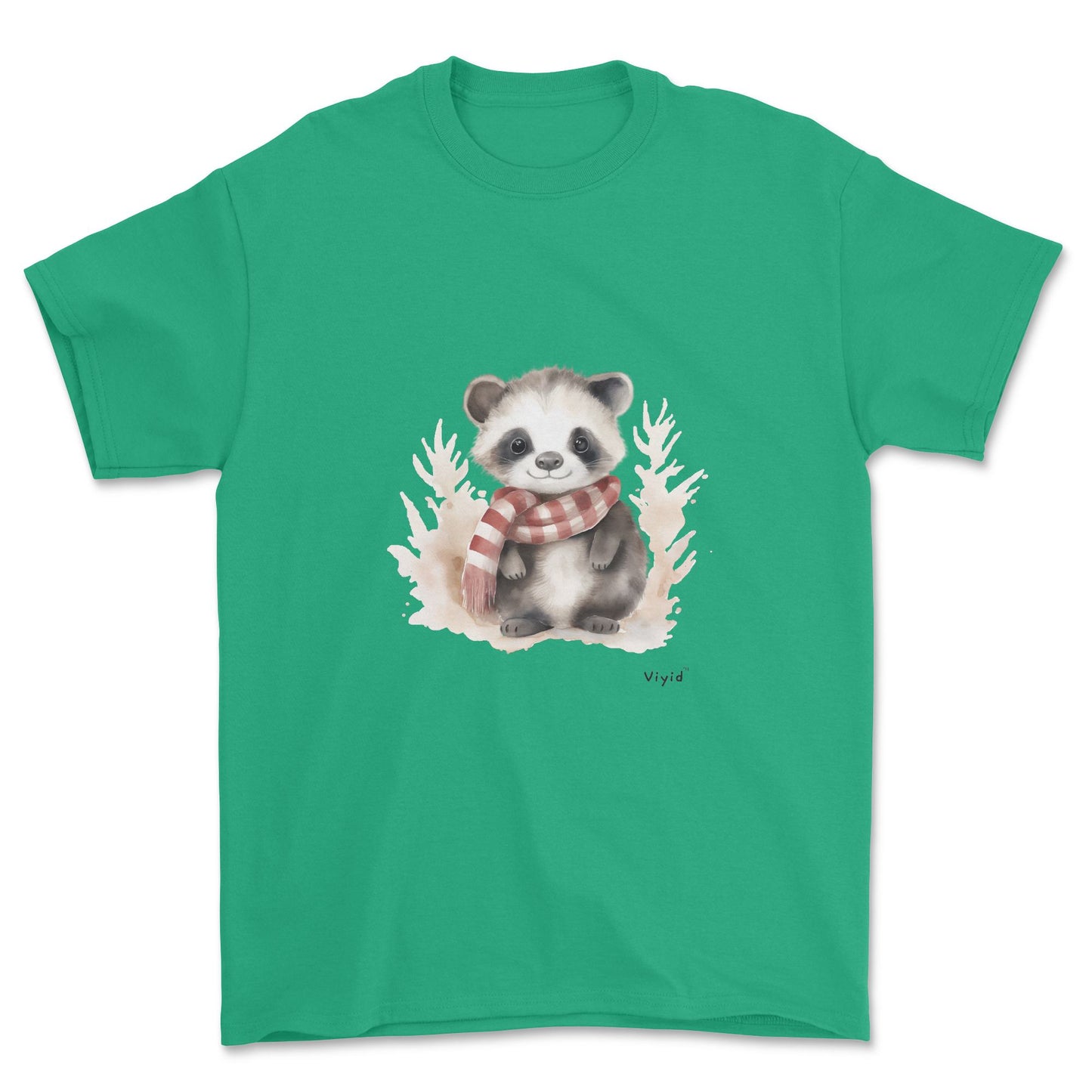 badger with scarf youth t-shirt irish green