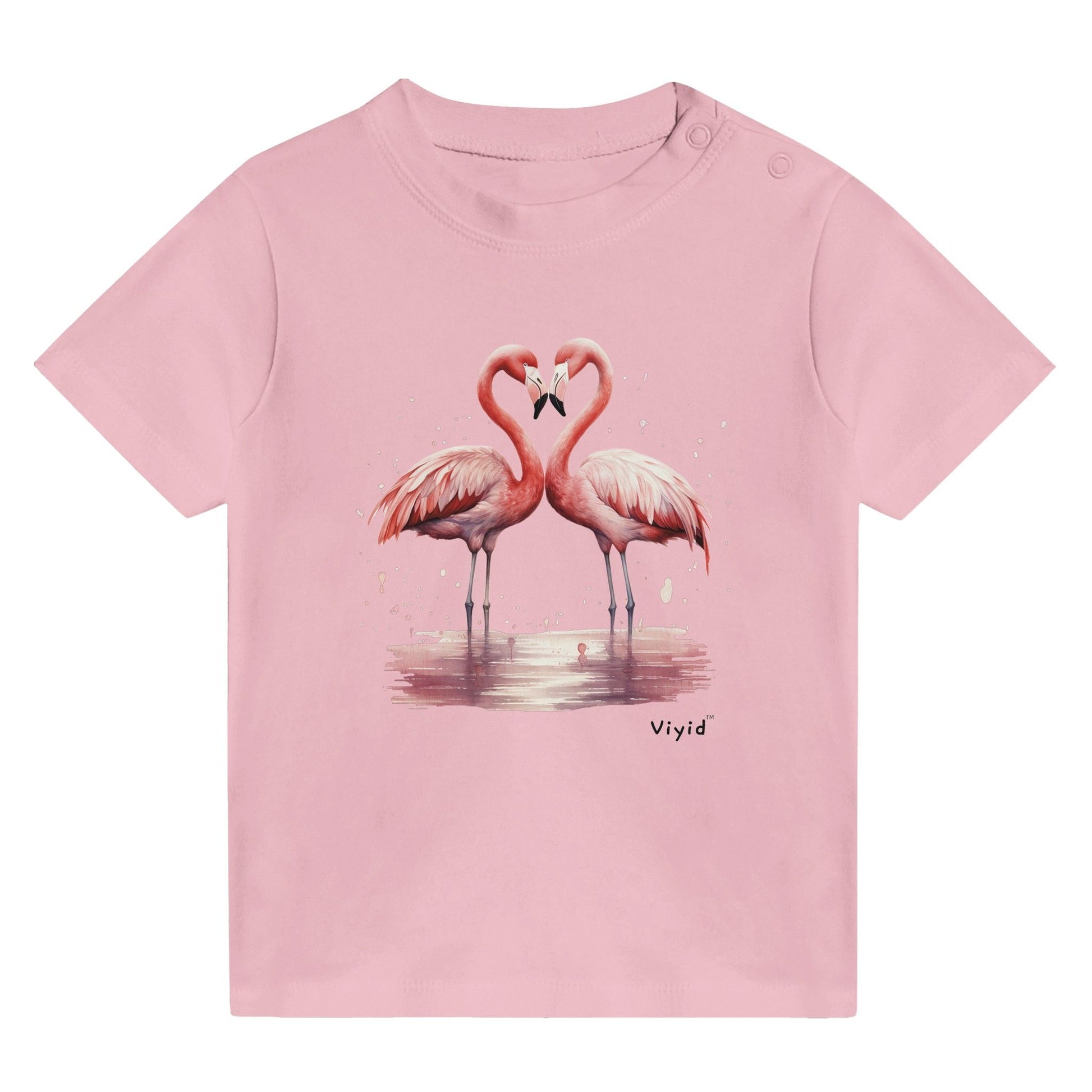 flamingo love baby t-shirt pink