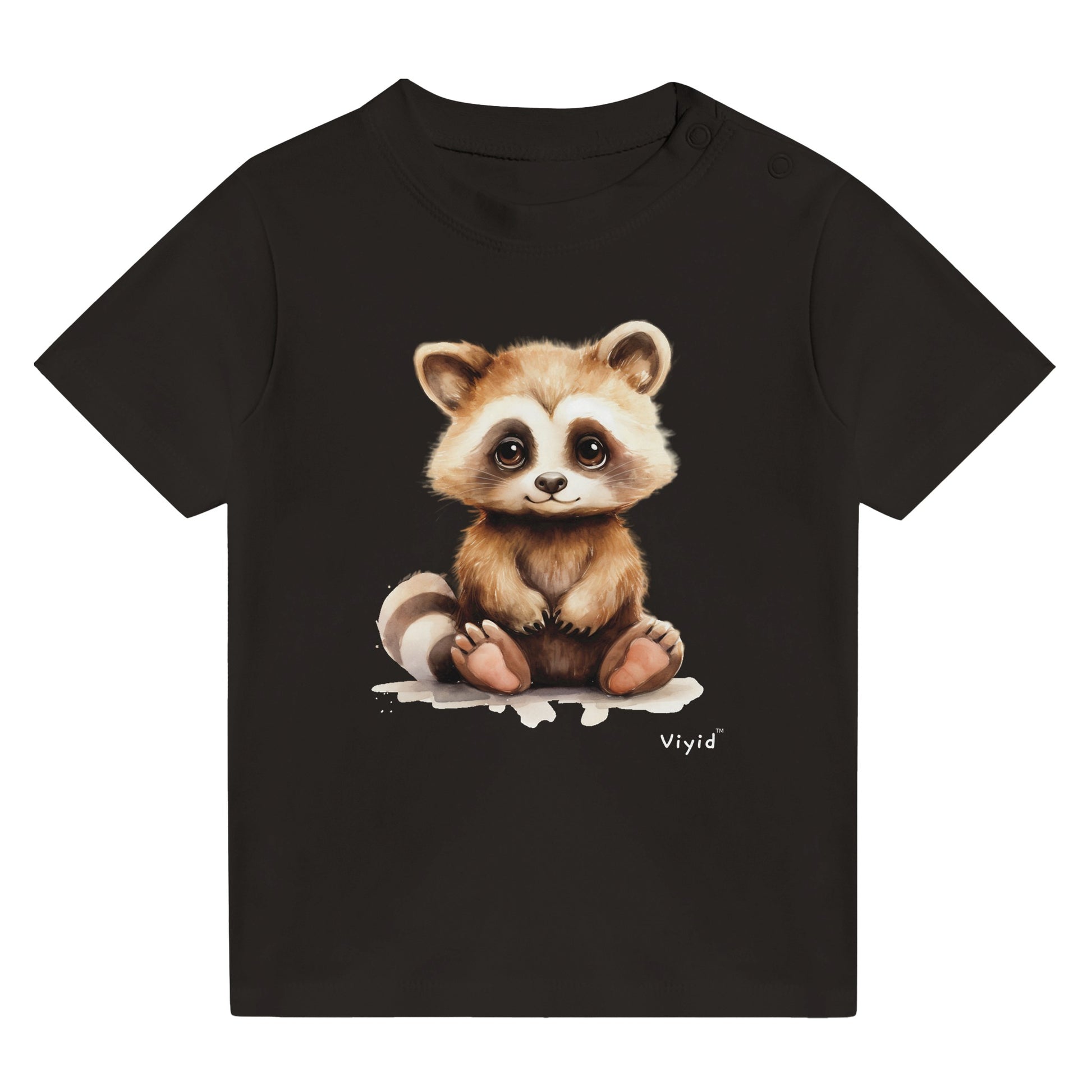 fluffy raccoon baby t-shirt black