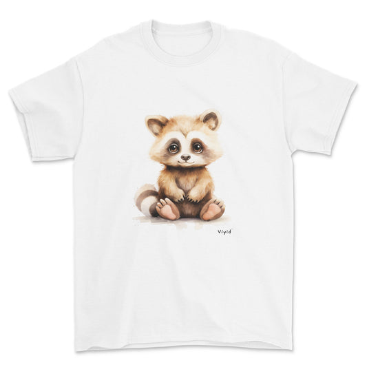 fluffy raccoon adult t-shirt white