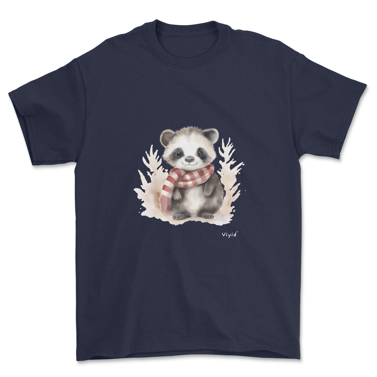 badger with scarf youth t-shirt navy