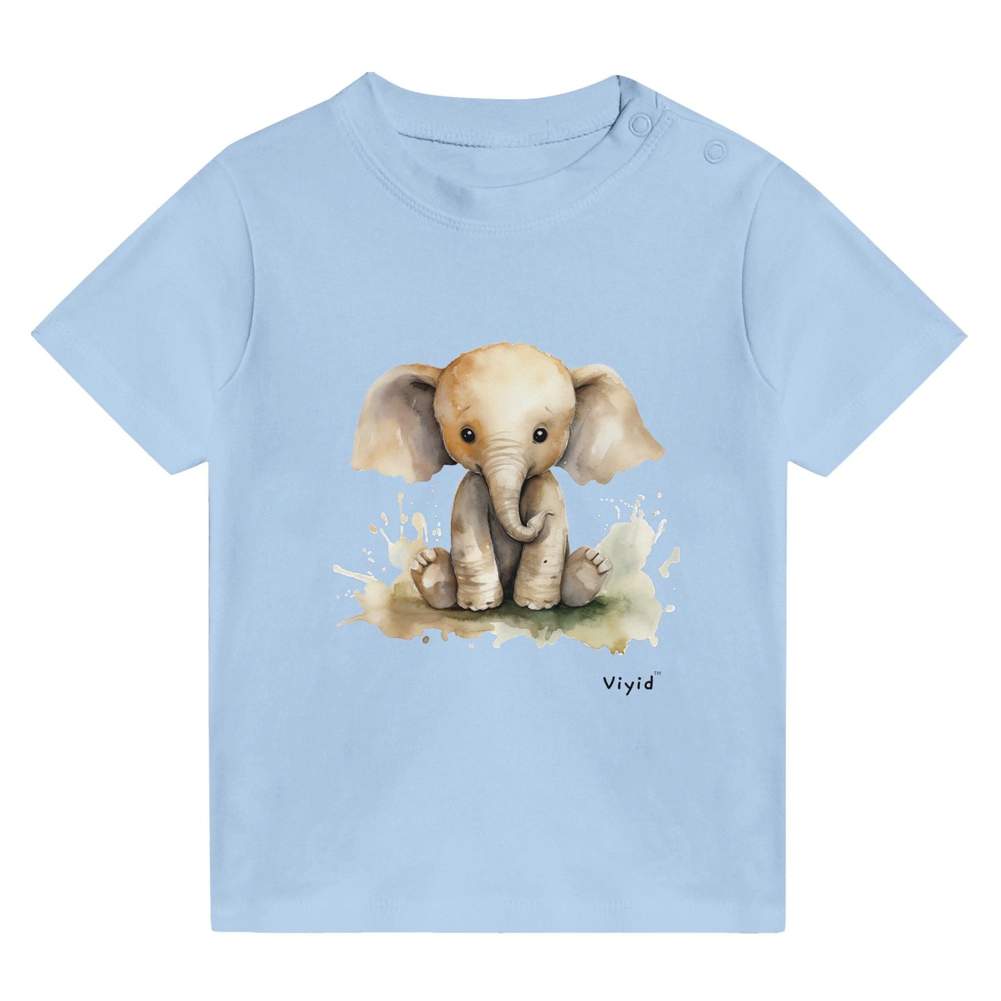 baby elephant baby t-shirt baby blue