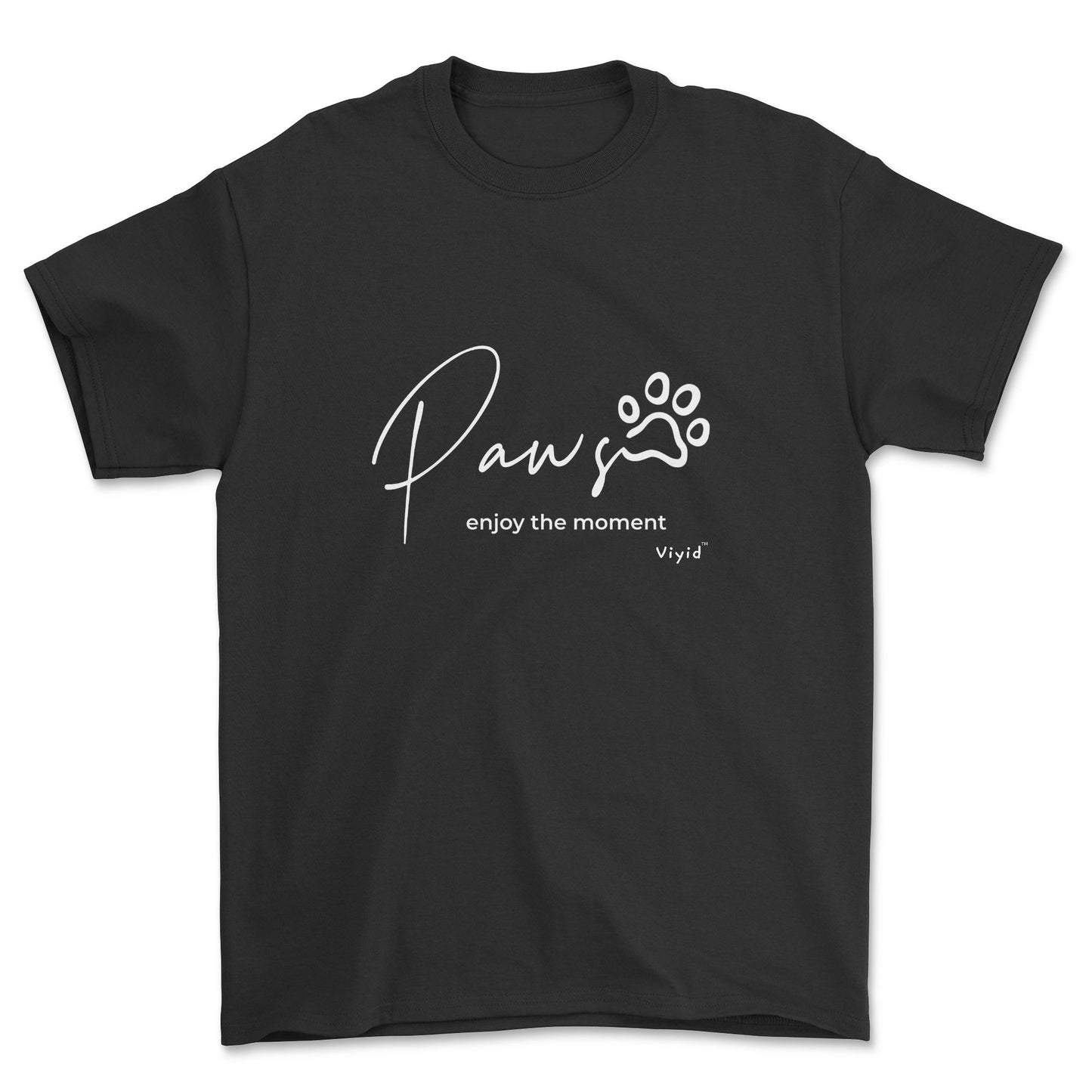 paws enjoy the moment youth t-shirt black