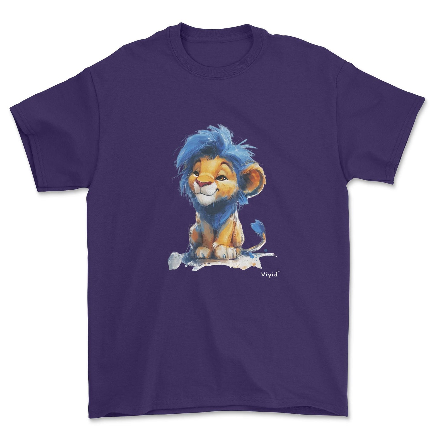 Blue mane lion youth t-shirt purple