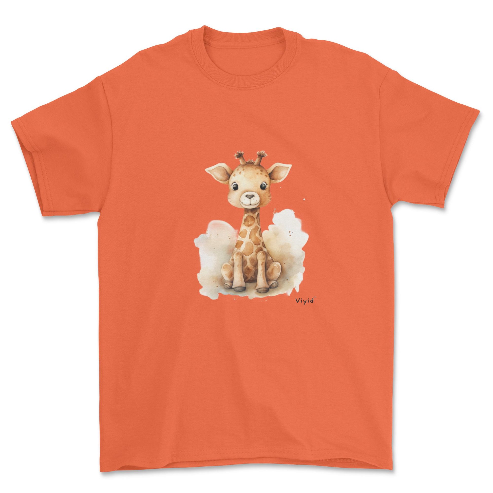 baby giraffe adult t-shirt orange