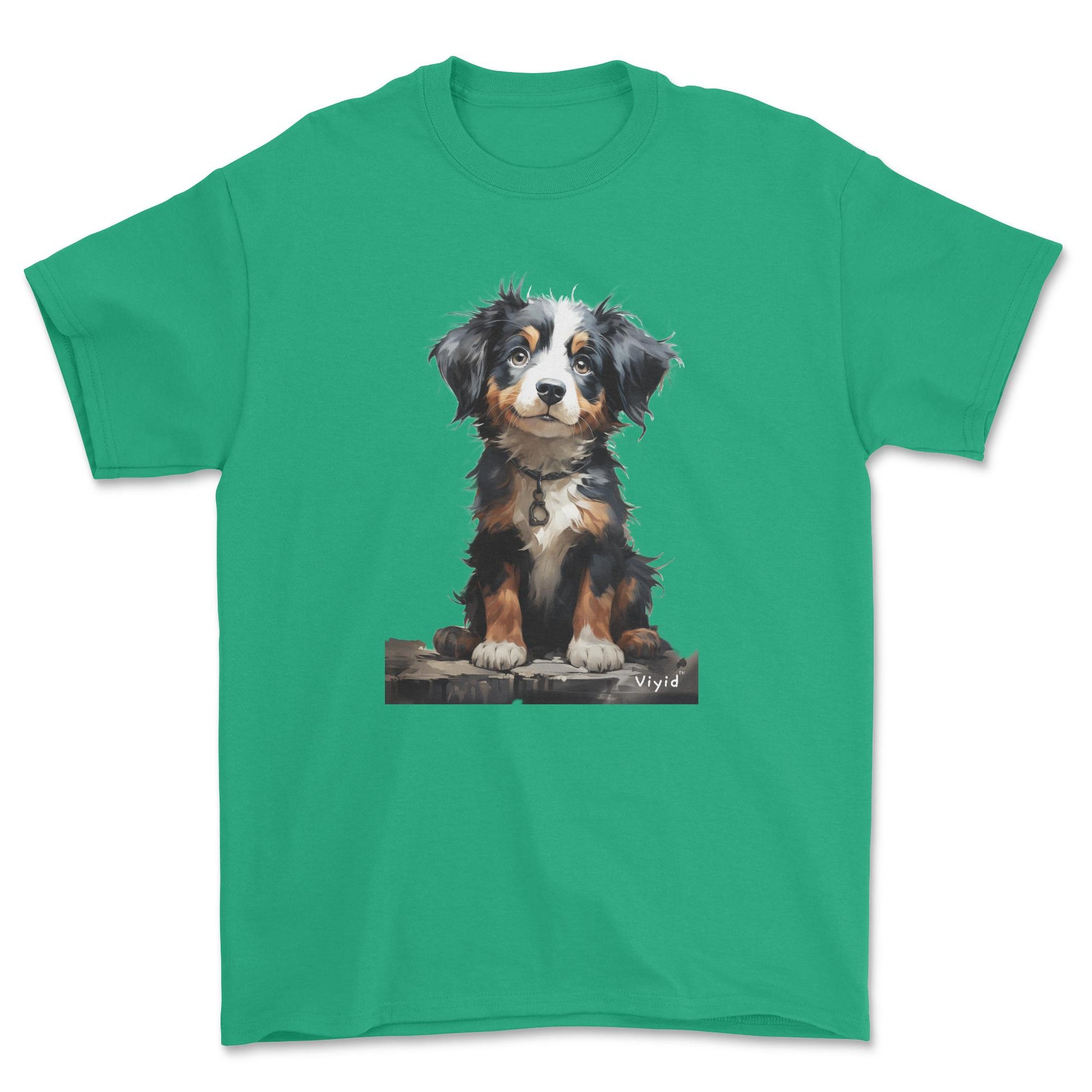 baby Bernese Mountain Dog youth t-shirt irish green