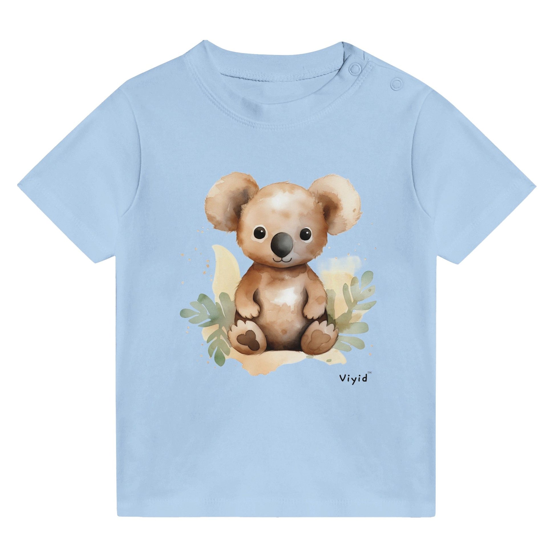 brown koala baby t-shirt baby blue