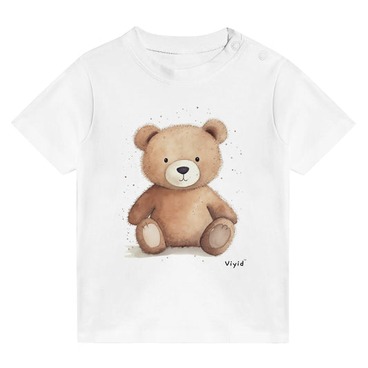 brown bear baby t-shirt white