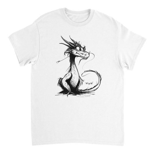2024 year of dragon pencil drawing youth t-shirt white