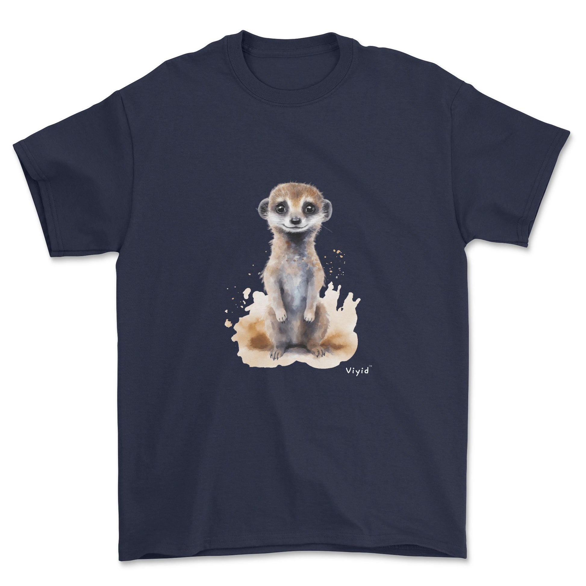 standing meerkat youth t-shirt navy