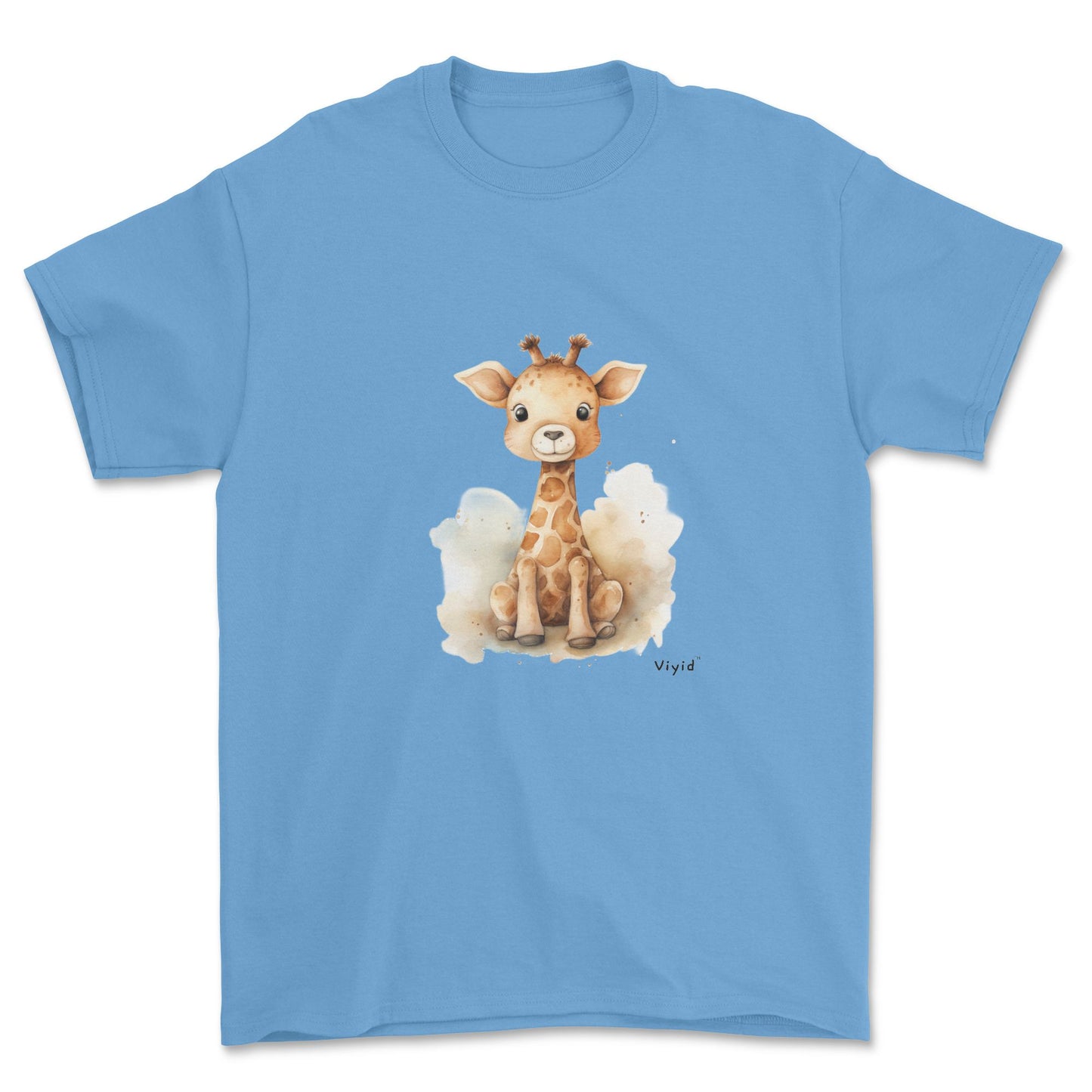 baby giraffe youth t-shirt carolina blue