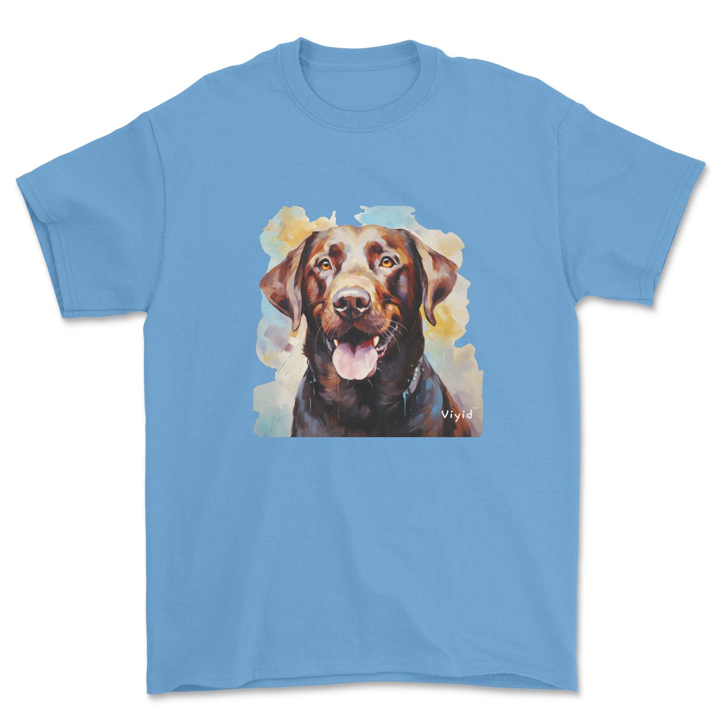 chocolate Labrador Retriever youth t-shirt carolina blue