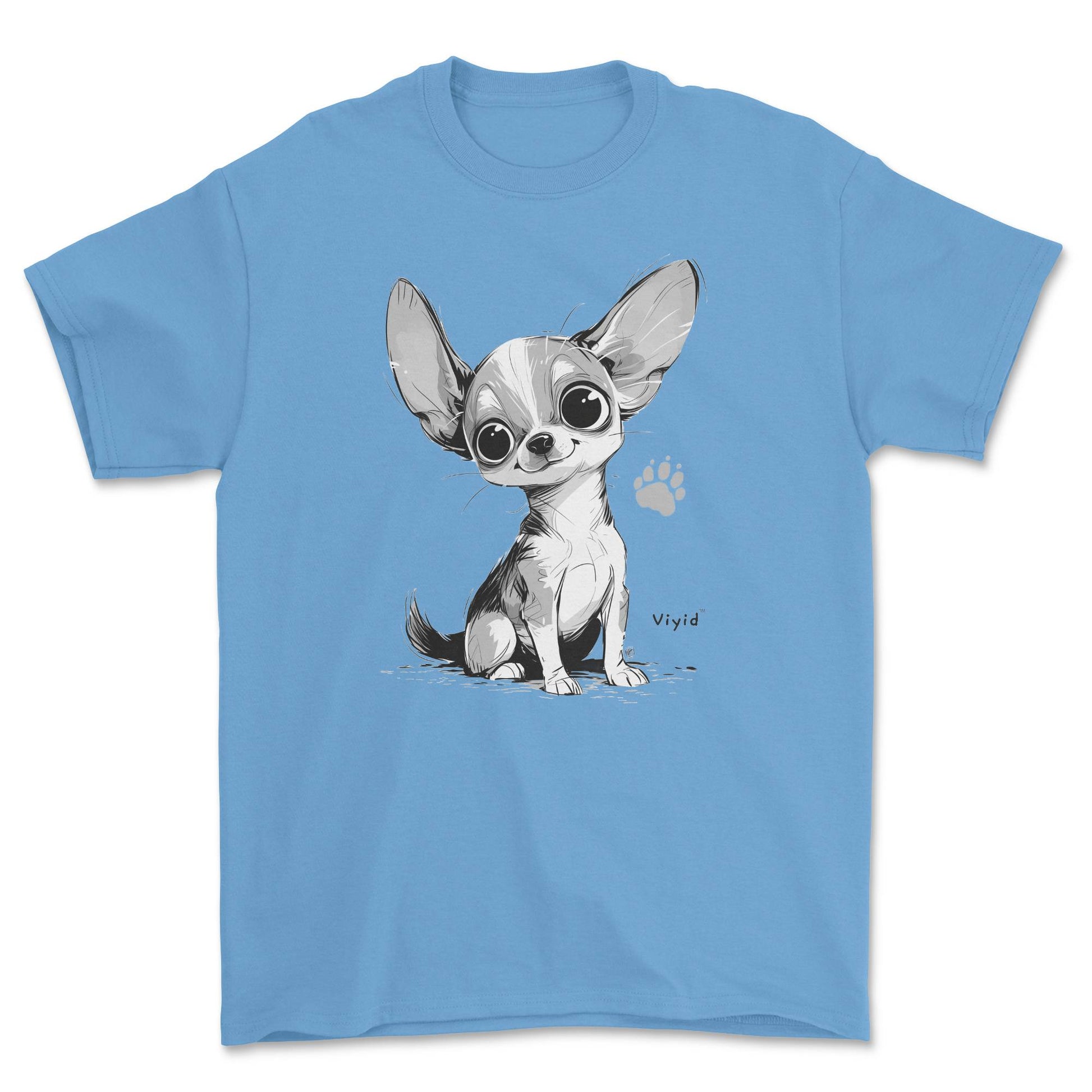 paw print chihuahua adult t-shirt carolina blue