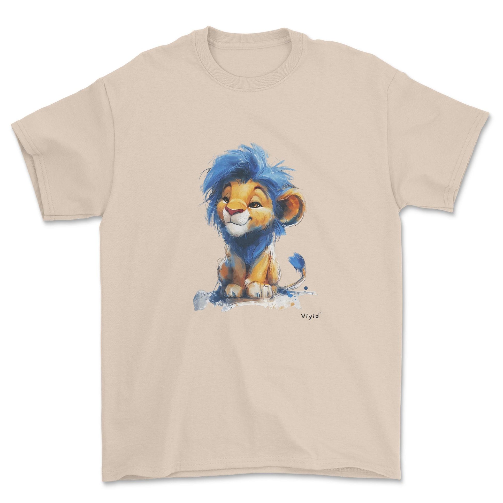 Blue mane lion adult t-shirt sand