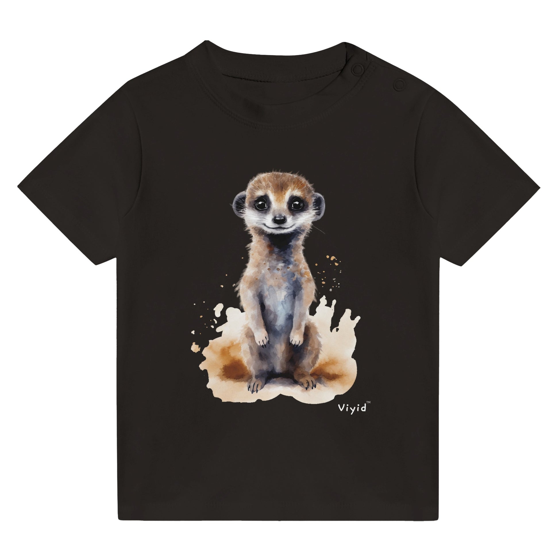standing meerkat baby t-shirt black
