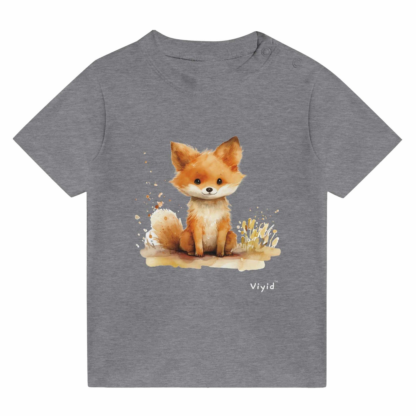 baby fox baby t-shirt heather gray