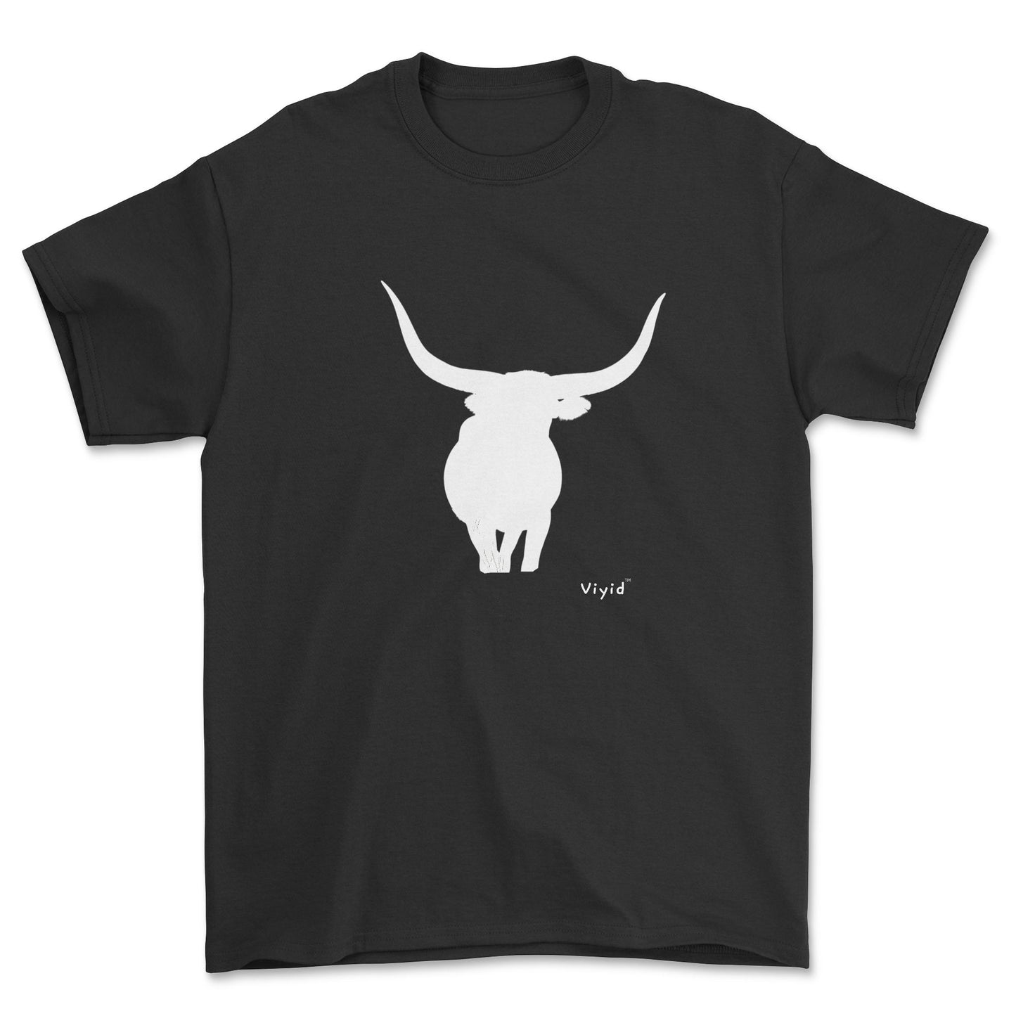 silhouette bull adult t-shirt black