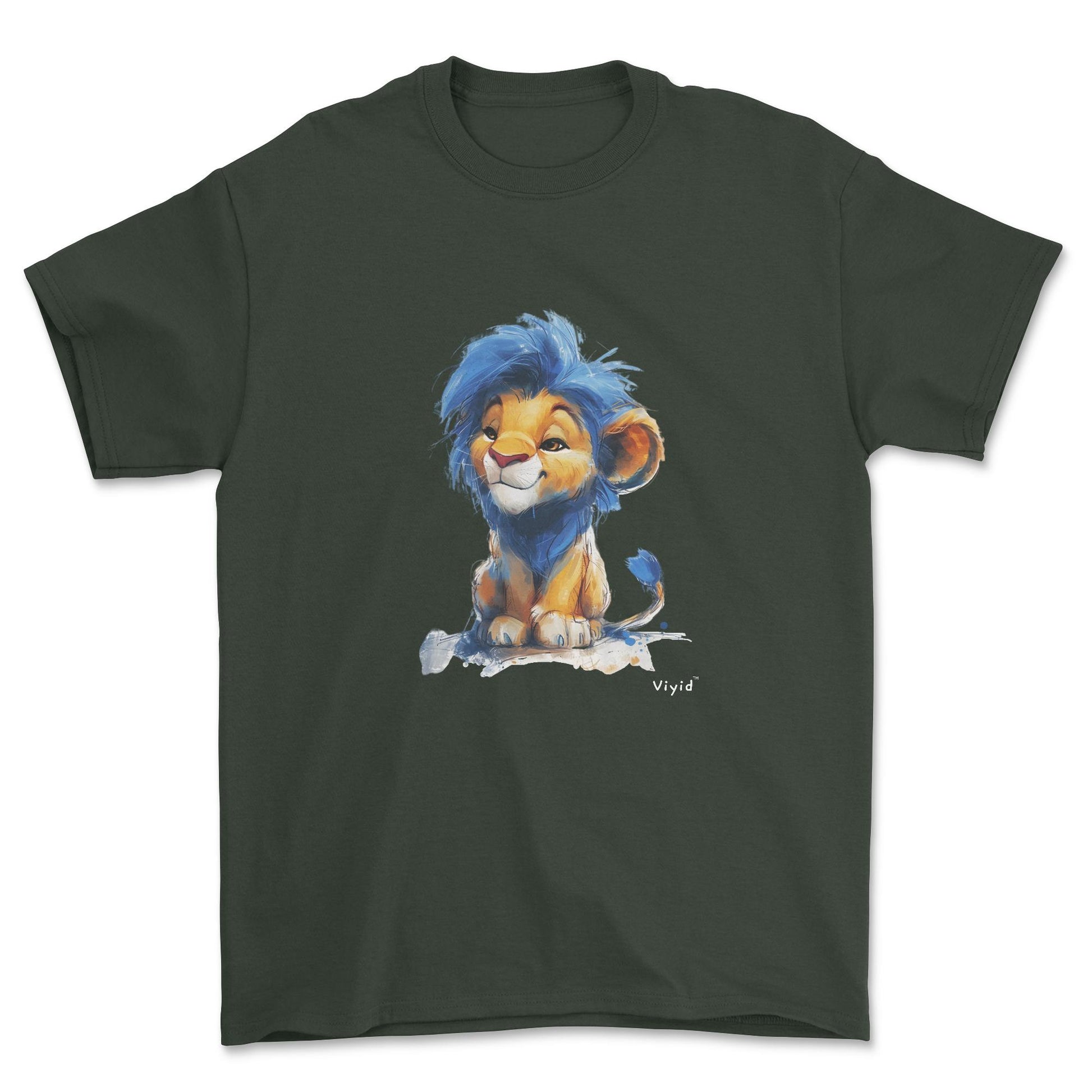Blue mane lion youth t-shirt forest green