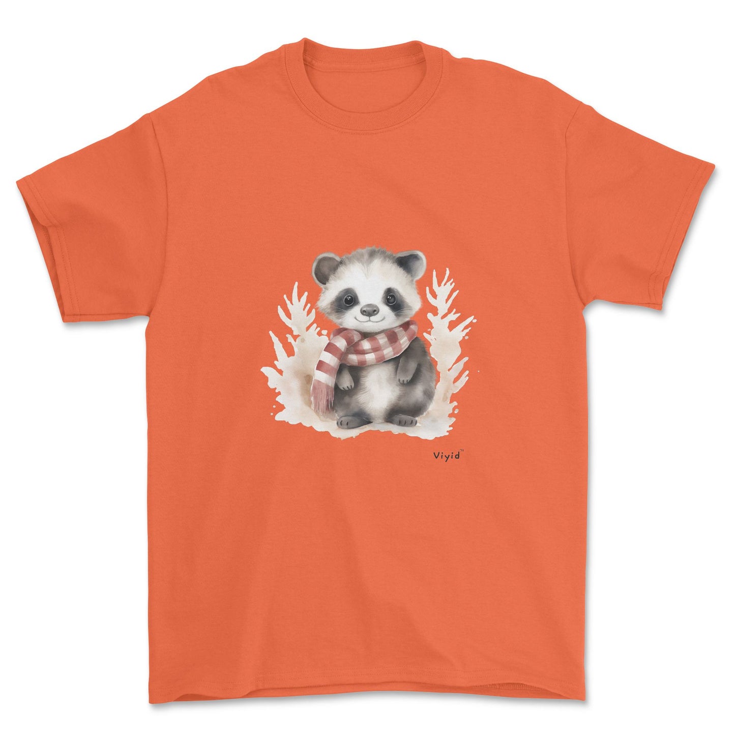 badger with scarf adult t-shirt orange