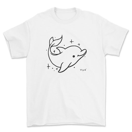 doodle dolphin youth t-shirt white