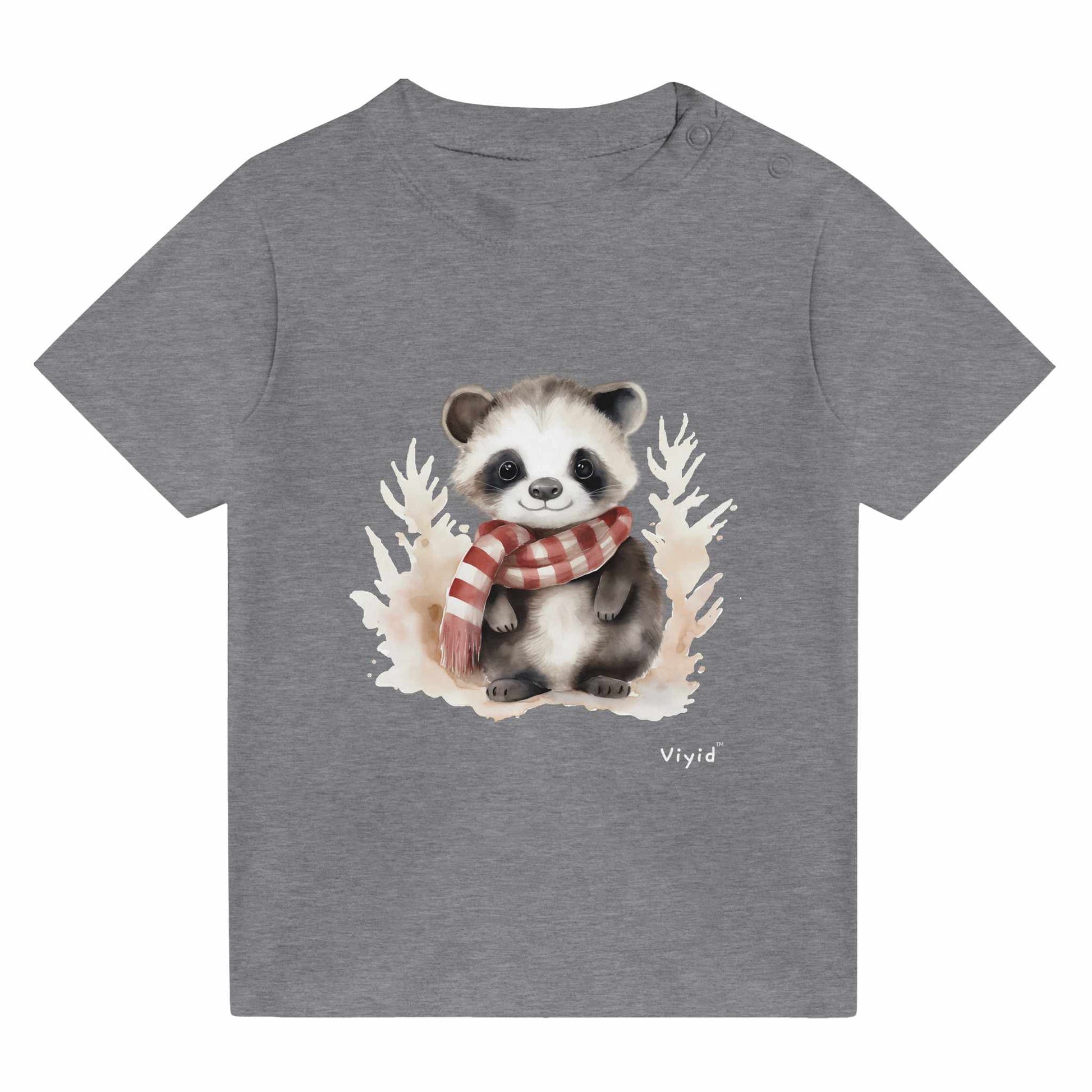 badger with scarf baby t-shirt heather gray