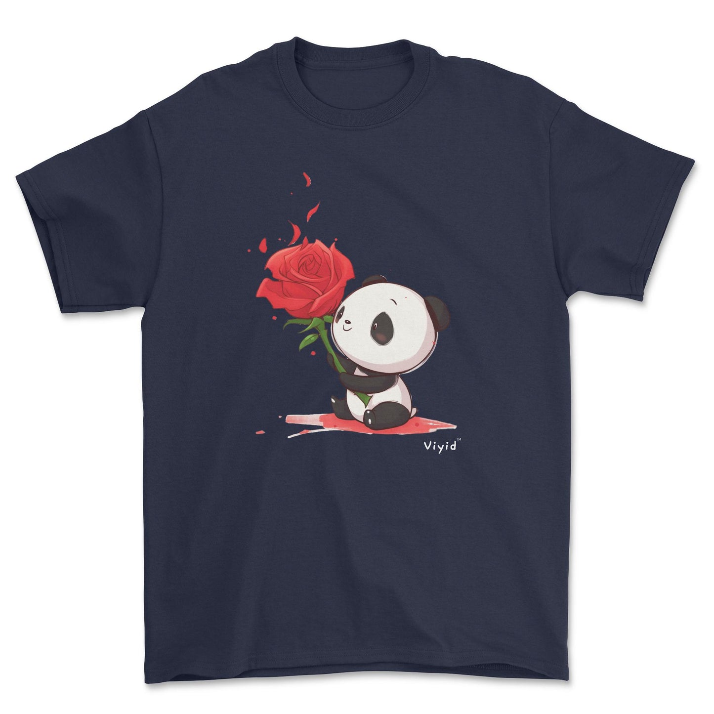 rose holding panda youth t-shirt navy