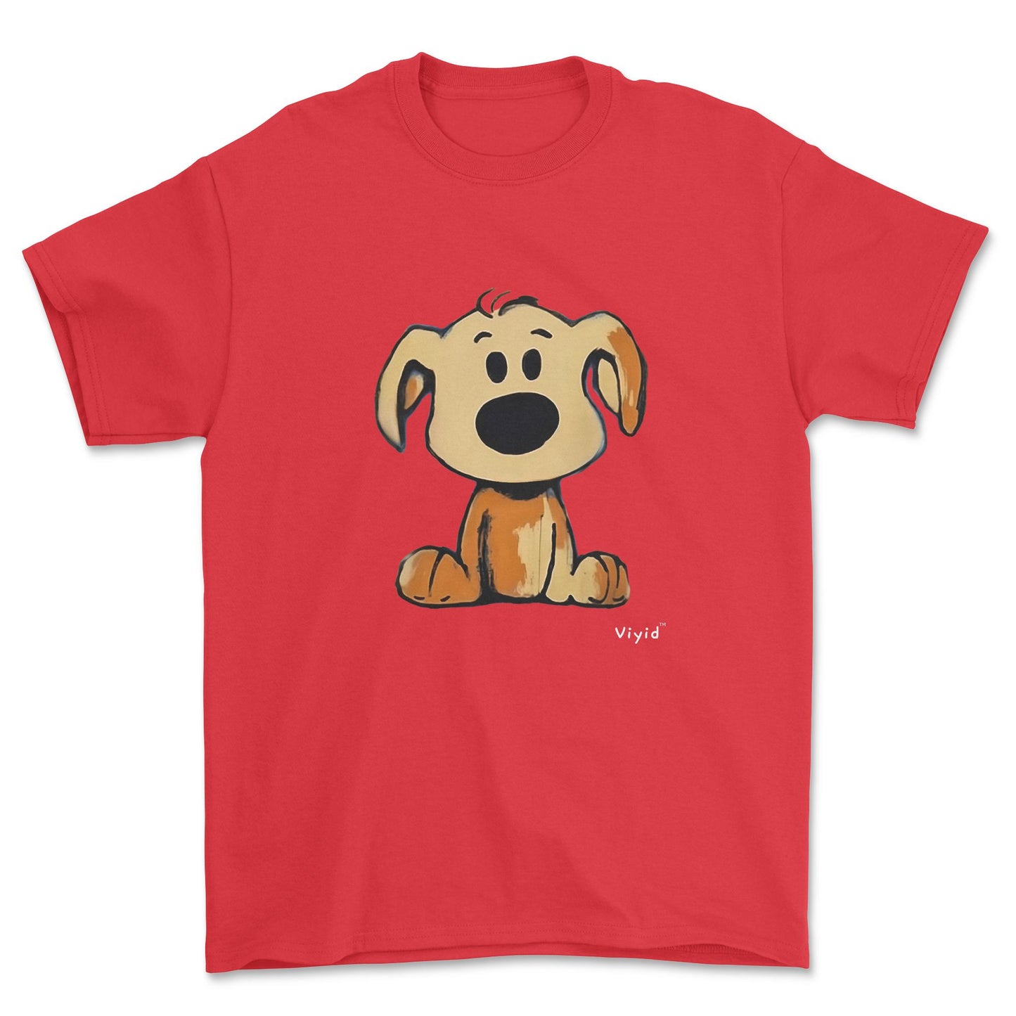 beagle cartoon dog youth t-shirt red