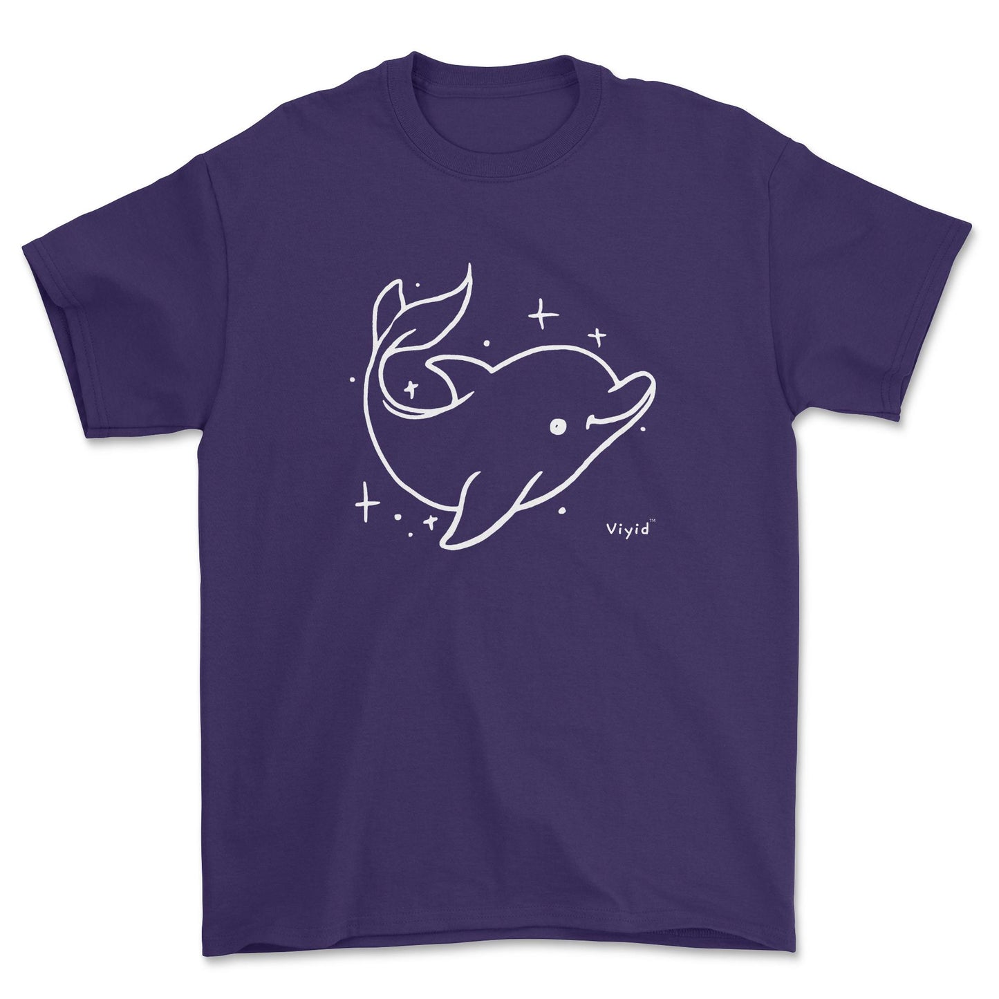 doodle dolphin youth t-shirt purple