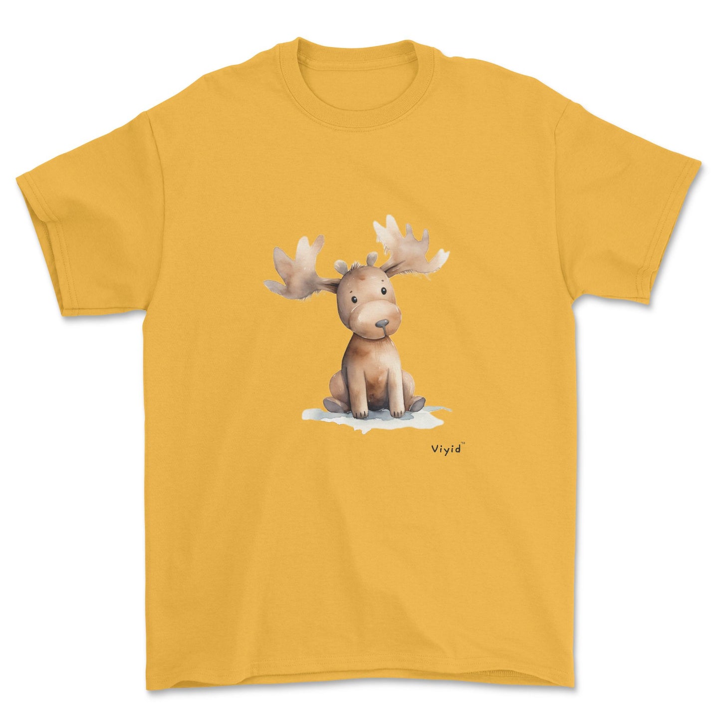 brown moose adult t-shirt gold