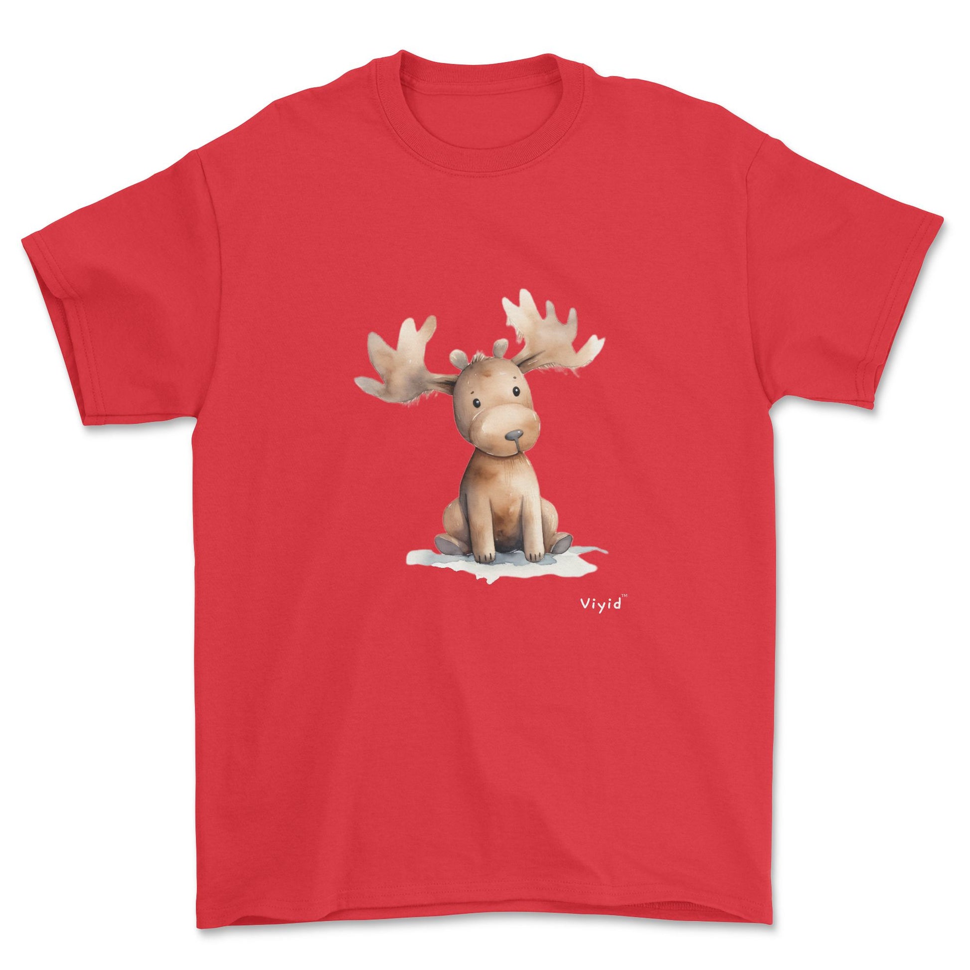 brown moose adult t-shirt red
