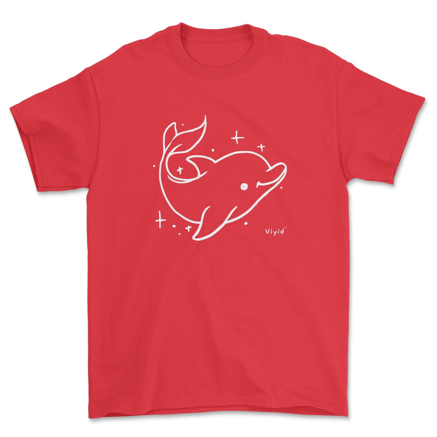 doodle dolphin youth t-shirt red